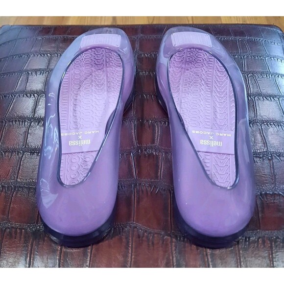 Rare MARC JACOBS + MELISSA Collab LILAC Ruby Ballerina Flats Designer Sz 8 XLNT - Picture 6 of 12